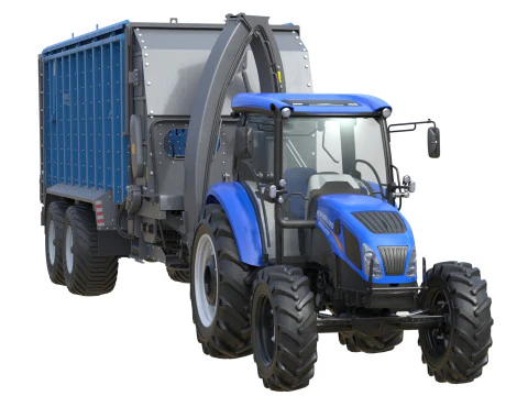 New Holland WorkMaster Tractor and Dump Trailer 3D Model