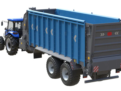 New Holland WorkMaster Tractor and Dump Trailer 3D Model