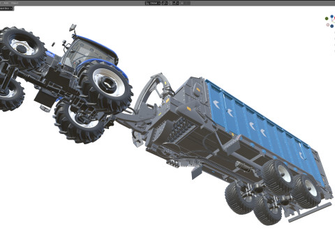 Trattore e rimorchio ribaltabile New Holland WorkMaster Modello 3D