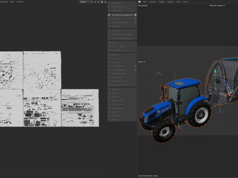 New Holland WorkMaster Tractor and Dump Trailer 3D Model