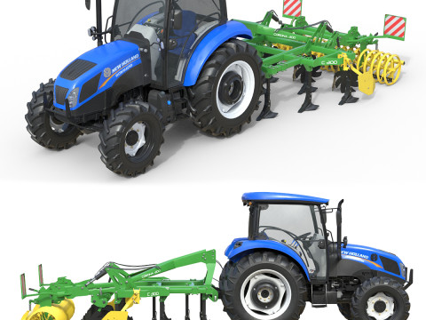 뉴 홀랜드 WorkMaster 트랙터 및 하이브리드 경운기 3D 모델