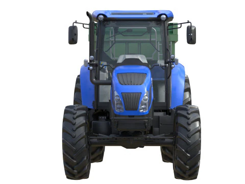 Trattore New Holland WorkMaster e rimorchio ribaltabile Modello 3D