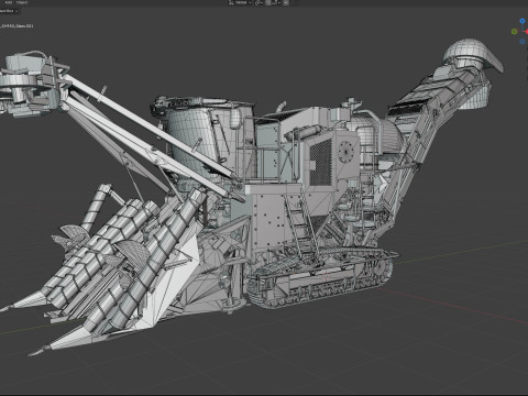 Mietitrice per canna da zucchero Modello 3D