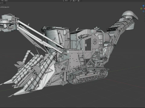 Sugar Cane Harvester 3D Model