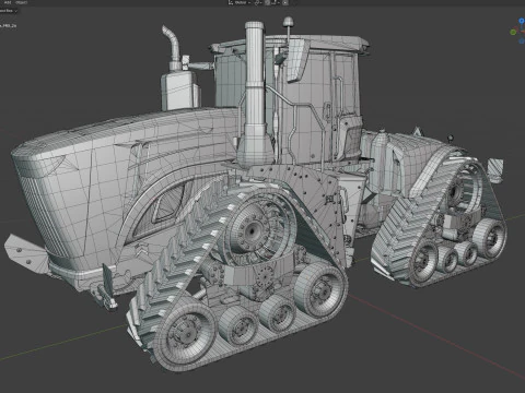 Trattore agricolo cingolato Modello 3D
