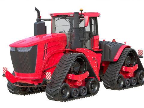Tracked Agricultural Tractor 3D Model