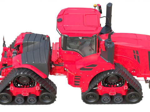 Tracked Agricultural Tractor 3D Model