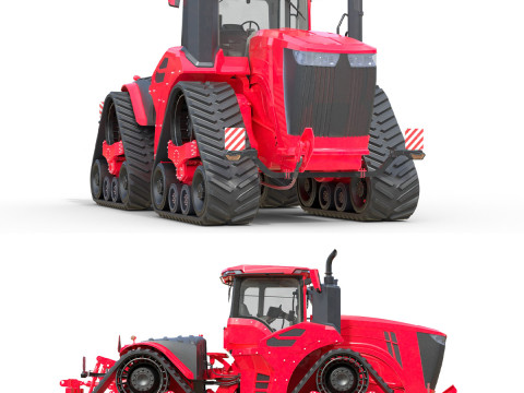 Tracked Agricultural Tractor 3D Model