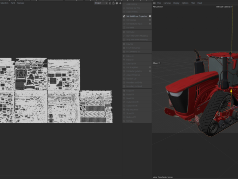 Tracked Agricultural Tractor 3D Model
