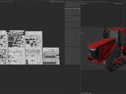 Tracteur agricole &agrave; chenilles Modèle 3D