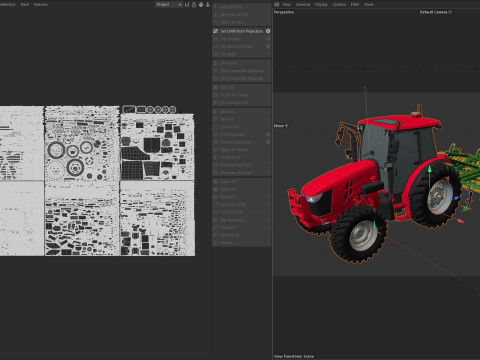 Trator e Cultivador Agr&iacute;cola Modelo 3D