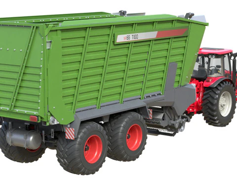 Trattore e rimorchio Fendt Modello 3D