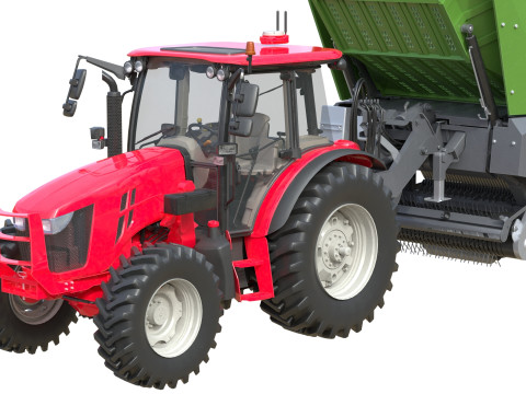 Tractor and Fendt Trailer 3D Model