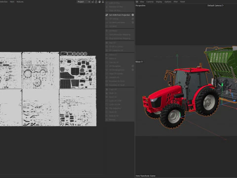 Trattore e rimorchio Fendt Modello 3D