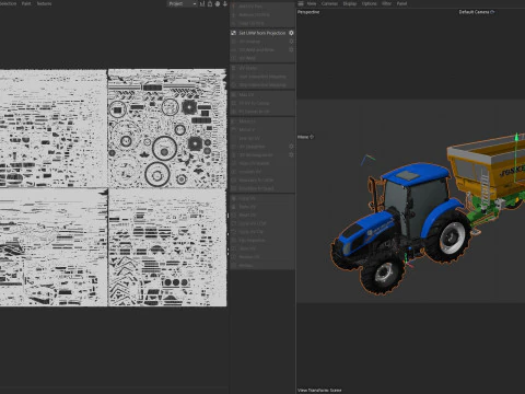Tractor and Joskin Farm Trailer 3D Model