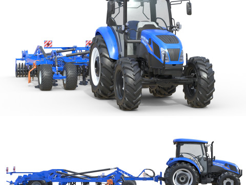 トラクター搭載型スターホイールカルチベーター 3Dモデル