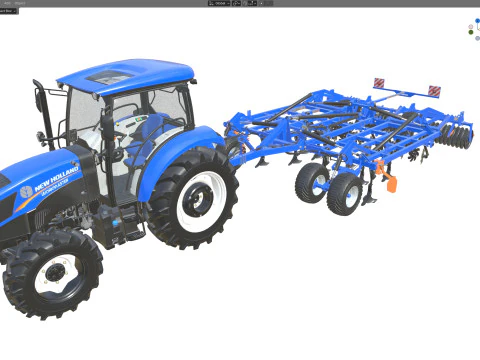 Tractor Mounted Star Wheel Cultivator 3D Model