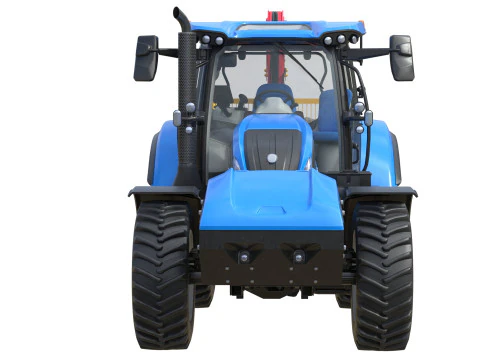 Tractor with Timber Forestry Trailer 3D Model