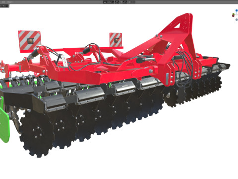 Gezogene Scheibenegge 3D Modell
