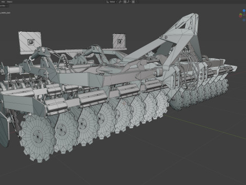 Gezogene Scheibenegge 3D Modell