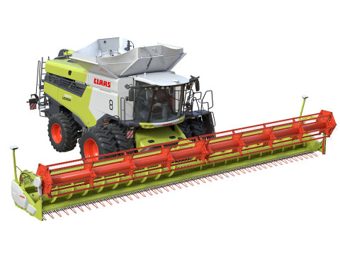 Claas Lexion Wheeled with CombineHarvester 3D Model