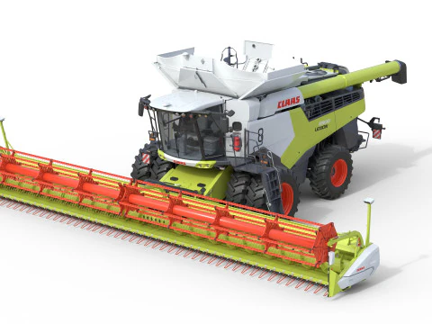 Claas Lexion Wheeled with CombineHarvester 3D Model