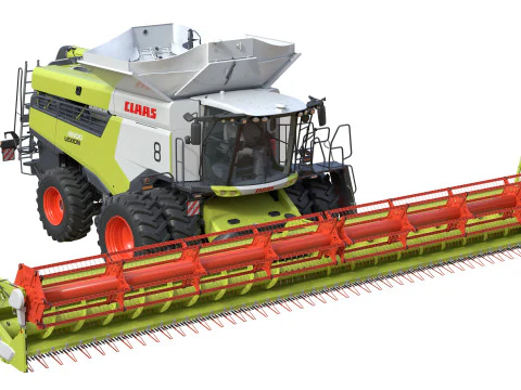 Claas Lexion Wheeled with CombineHarvester 3D Model