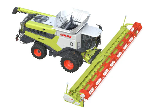 Claas Lexion Wheeled with CombineHarvester 3D Model