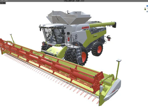 Claas Lexion Wheeled with CombineHarvester 3D Model
