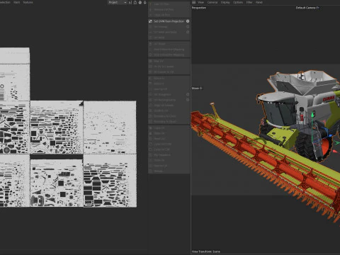 Claas Lexion Wheeled with CombineHarvester 3D Model