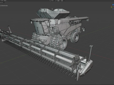 Claas Lexion Wheeled with CombineHarvester 3D Model