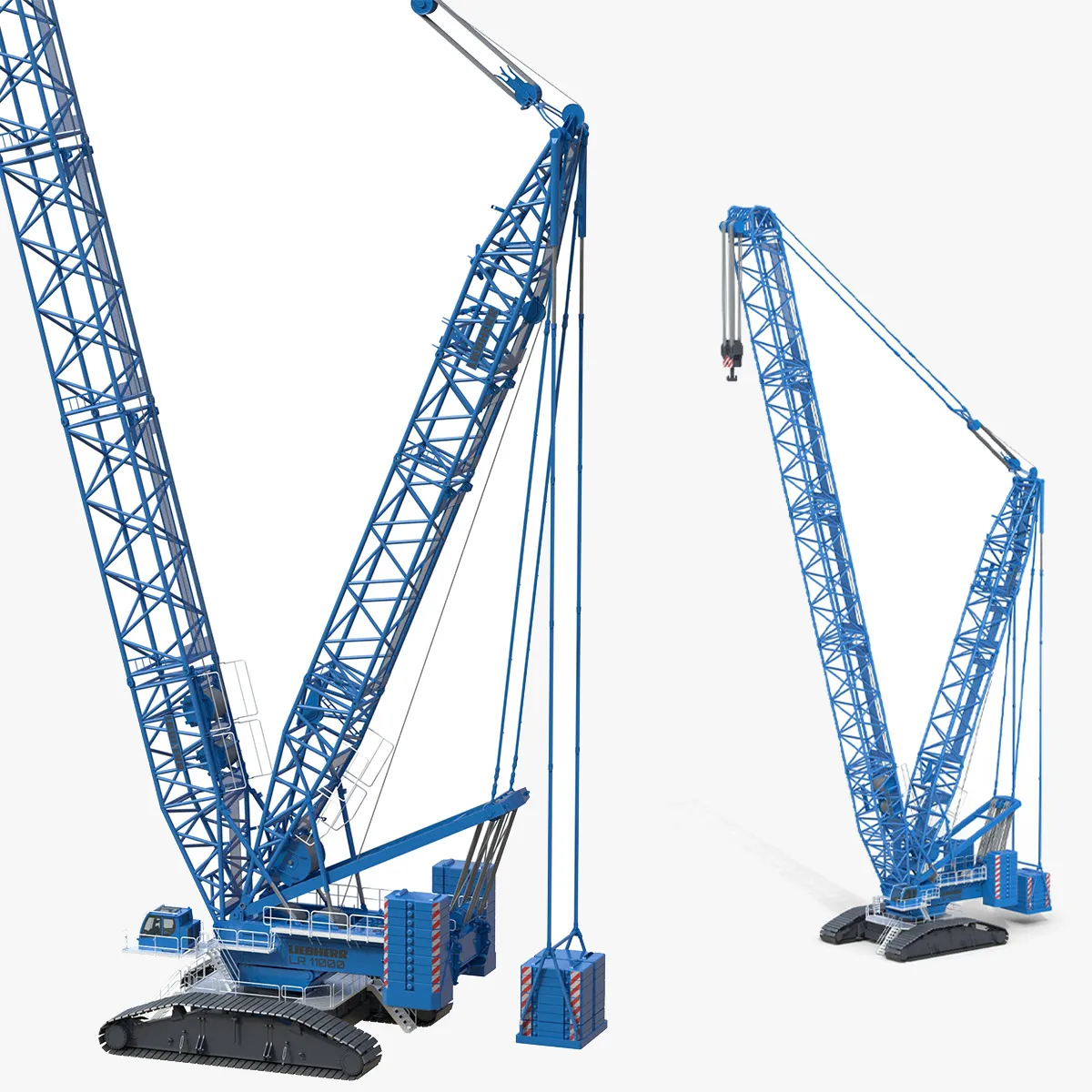 Blue Liebherr LR11000 3D Model .c4d .max .obj .3ds .fbx .stl .blend