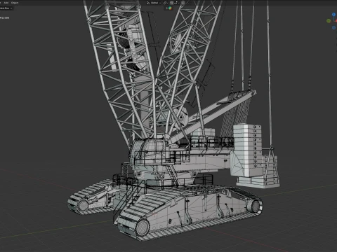 Blue Liebherr LR11000 3D Model