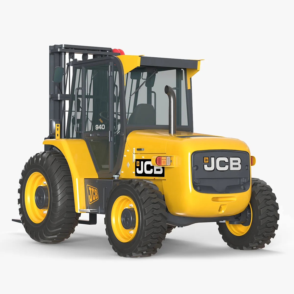 JCB Rough Terrain Forklift 940 3D Model .c4d .max .obj .3ds .fbx .stl .blend