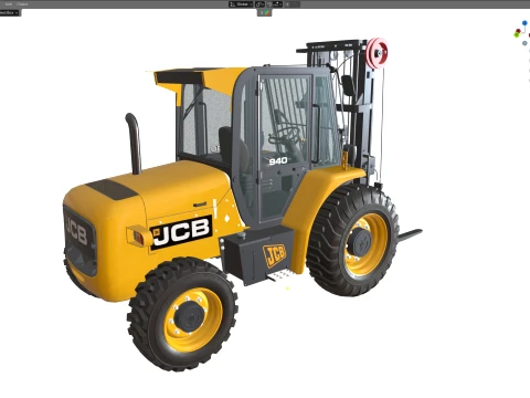 JCB Rough Terrain Forklift 940 3D Model