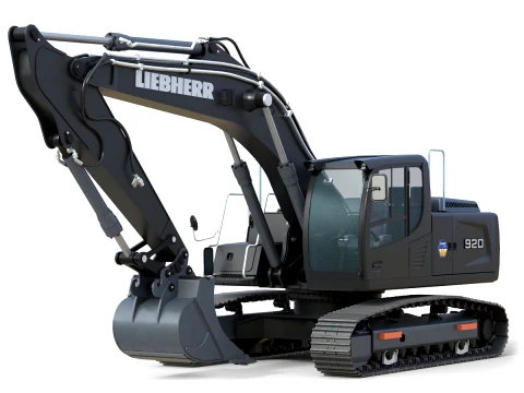 Liebherr Rupsgraafmachine R920 Zwart 3D Model