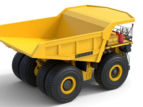 Liebherr Mining Truck T282 Yellow 3D Model
