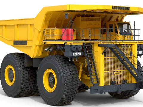 Liebherr Mining Truck T282 Yellow 3D Model