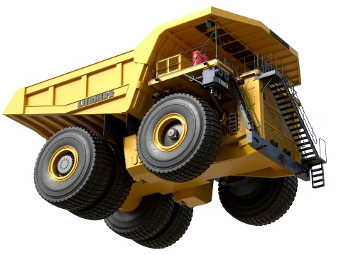 Liebherr Mining Truck T282 Yellow 3D Model
