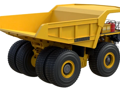 Liebherr Mining Truck T282 Yellow 3D Model