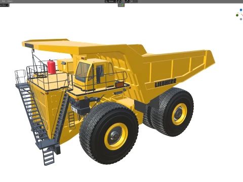 Liebherr Mining Truck T282 Yellow 3D Model