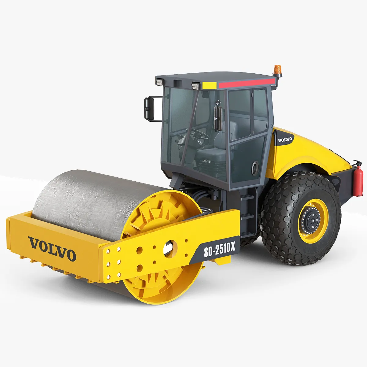 Volvo Soil Compactor SD251DX 3D Model .c4d .max .obj .3ds .fbx .stl .blend 