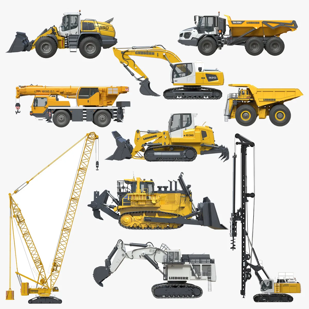 Industrial Vehicles Collection 1 3D Model .c4d .max .obj .3ds .fbx .stl .blend