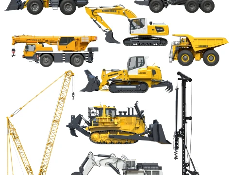 Colecci&oacute;n de veh&iacute;culos industriales 1 Modelo 3D