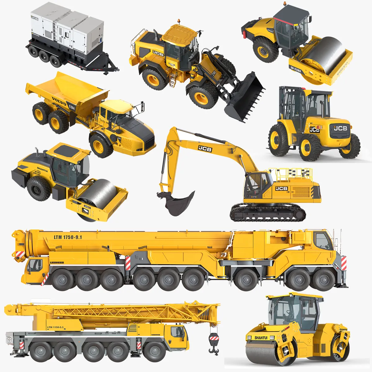 Industrial Vehicles Collection v2 3D Model .c4d .max .obj .3ds .fbx .stl .blend 
