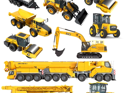 Colecci&oacute;n de veh&iacute;culos industriales v2 Modelo 3D