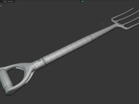 Border Garden Fork Tool 3D Model