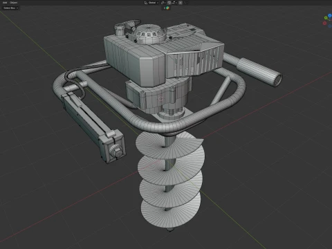Earth Auger Garden Tool 3D Model