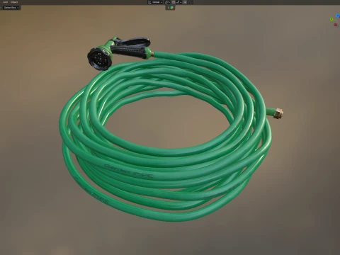 Garden Hose and Trigger Nozzle 3D Model