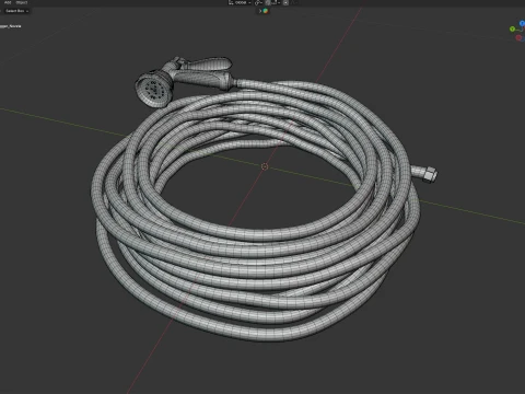 Garden Hose and Trigger Nozzle 3D Model